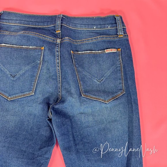 Hudson Natalie Super Skinny Jeans Blue Mid Rise Distressed - Picture 10 of 14